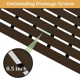 Myntra Elegant Homes Brown Stripe Design Anti-Skid Bath Rug image 2