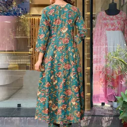 GoSriKi Floral Printed Regular Anarkali Kurta with Palazzos & Dupatta image 2