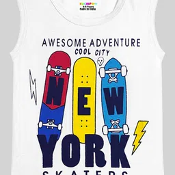 KUCHIPOO Boys Pack Of 5 Graphic Printed Sleeveless T-Shirts image 3