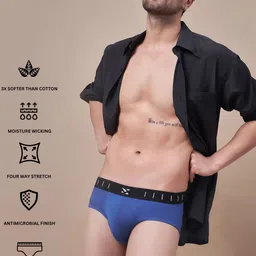 Masch Sports Pack Of 2 Low Rise Anti Microbial Basic Briefs BRF-2-SOL-EI-RED-BLU image 4