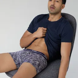 XYXX Men Navy Blue & White Printed IntelliSoft Antimicrobial Micro Modal Artisto Trunks XYTRNK76 image 5