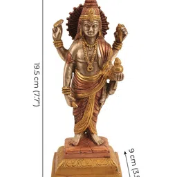 Exotic India Dhanvantari The Physician of the Gods in Brass Showpiece image 3