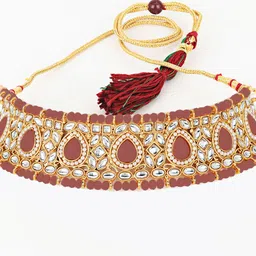 Jazz and Sizzle Gold-Plated Red Stone-Studded Jewellery Set image 2