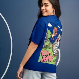 Bewakoof x Official Tom & Jerry Merchandise Scare Typography Print Oversized T-shirt-picture-7