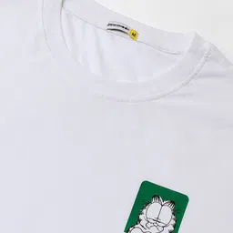 Bewakoof X Garfield Printed Drop-Shoulder Sleeves Oversized Cotton T-Shirt image 4