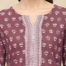 KALINI Women Pink & Off-White Printed Kurta with Trousers & Dupatta image 2