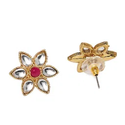 Zaveri Pearls Gold-Toned & White Kundan Studded Jewellery Set image 3