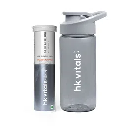 HK VITALS Glutathione Effervescent Tablets - 15 Tablets - Orange Flavor With Bottle - 300m image 1