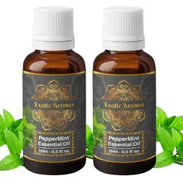 EXOTIC AROMAS Set Of 2 Peppermint Essential Oil For Hair & Skin - 15ml Each image 1