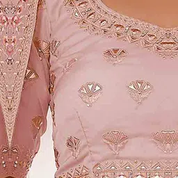 Fusionic Embroidered V-Neck Organza Semi Stitched Lehenga & Unstitched Blouse With Dupatta image 2