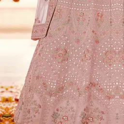 Fusionic Embroidered V-Neck Organza Semi Stitched Lehenga & Unstitched Blouse With Dupatta image 5