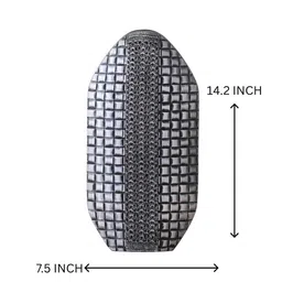 casacraft from pepperfry Elara Black Column Woven Resin Vase (Black) image 2