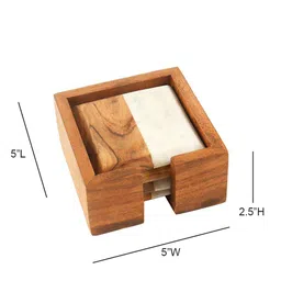 ireka homes Timber & Stone Coasters with Holder (Set of 4) image 5