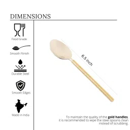 vareesha Gold Hammered Steel Head Tea Spoons (Set of 6) image 2