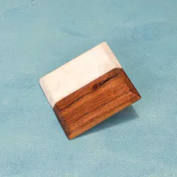 ireka homes Timber & Stone Coasters with Holder (Set of 4) image 4