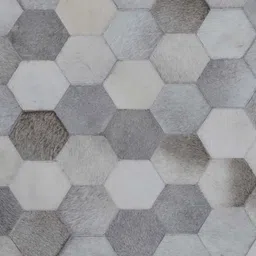 dazzhome Grey Hair On Leather Geometrical Hand Woven 4X6ft Carpet image 4