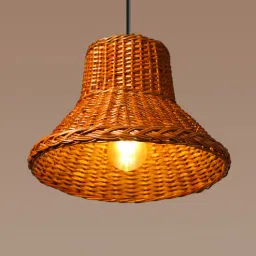 habereindia Conical Rattan Hanging Light (Brown)-picture-16