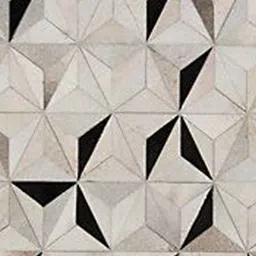 dazzhome Black Hair On Leather Geometrical Hand Woven 4X6ft Carpet image 4