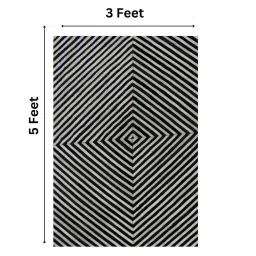 dazzhome Black Hair On Leather Geometrical Hand Woven 3ftX5ft Carpet image 3