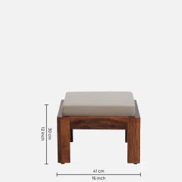 woodsworth from pepperfry Loire Solid Wood Foot Stool in Grey Colour Set of 2) image 2