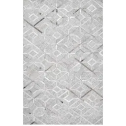 dazzhome Grey Hair On Leather Geometrical Hand Woven 9ftx12ft Carpet image 2
