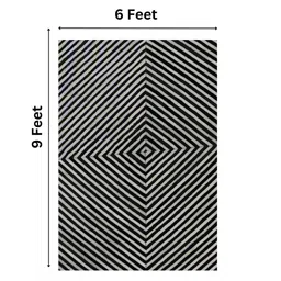 dazzhome Black Hair On Leather Geometrical Hand Woven 6ftX9ft Carpet image 3