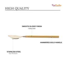 vareesha Gold Hammered Steel Head Tea Spoons (Set of 6) image 4
