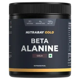 NUTRABAY Gold Beta Alanine | Helps Reduce Muscle Fatigue | Cola Flavour| No Added Sugar | Pre-Workout | 3000mg Per Serve - 120g-image-87