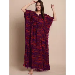 Secret Wish Purple Abstract Print Kaftan-picture-27