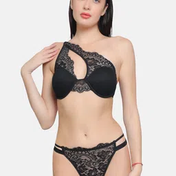 CURWISH Eyelash Lace Balconette Bra with Thongs-picture-13