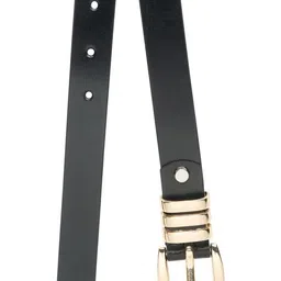 teakwood leathers Women Leather Belt with Round Gold Buckle | Adjustable Pin Buckle | 20 mm Slim Fit Paired with Jeans, Trousers, Dress | T_BT_W_47_GLBL_P image 4