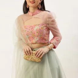 Ethnovog Embroidered Sequinned Ready to Wear Lehenga & Blouse With Dupatta-picture-15