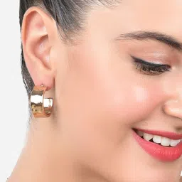 Zaveri Pearls Gold-Plated Classic Half Hoop Earrings-picture-28