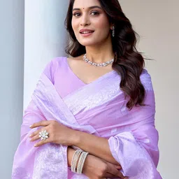 KALINI Women Woven Design Embroidered Banarasi Saree-image-98