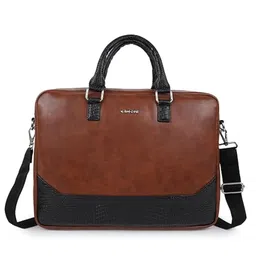 CIMONI Unisex Colourblocked Leather Laptop Bag Up to 16 inch-picture-41