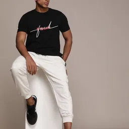 FCUK Brand Logo Printed Pure Cotton T-shirt-image-40