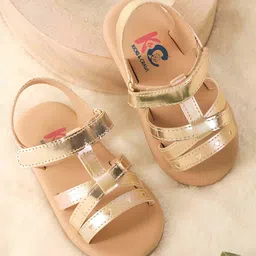 KICKS & CRAWL Girls Shinny Hearts Open Toe Flats-picture-37