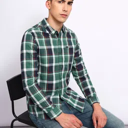 Lee Slim Fit Tartan Checks Twill Cotton Casual Shirt-image-31