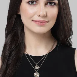 Bohey by KARATCART Gold-Plated Studded Layered Chain-image-33