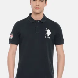 U.S. Polo Assn. Men Navy Blue Solid Polo Collar T-shirt-picture-20
