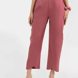 GULABOSITABO Women Pure Cotton Straight Fit Trousers-image-27