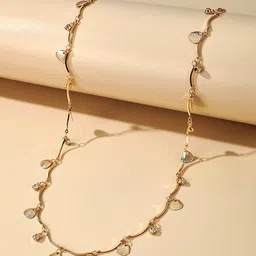 Yellow Chimes Gold-Toned Crystal Studded Waist Chain-picture-17