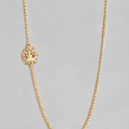 justpeachy Gold-Plated Studded Side Pendant Necklace-picture-13