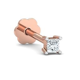 KUBERBOX 18K Rose Gold Tiny Square Diamond Nose Stud-picture-20