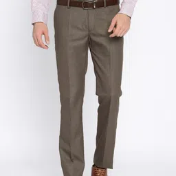 Arrow Men Brown Slim Fit Self Design Formal Trousers-picture-14