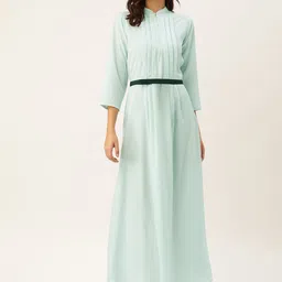 Shubhangini Fashion Women Sea Green Solid Maxi Dress-image-81