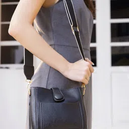 HAUTE SAUCE by Campus Sutra Leather Structured Sling Bag image 1