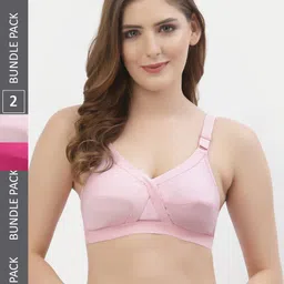 Floret Pack of 2 Solid Non-Wired Non Padded Everyday Bra CrossFit_Magenta-Pink_40B-picture-40