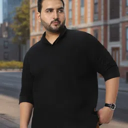 Urbano Plus Size Slim Collar Lightweight Slub Cotton Casual Shirt-picture-11