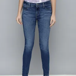 Levis Women Blue 710 Super Skinny Fit Mid-Rise Heavy Fade Stretchable Jeans-image-39